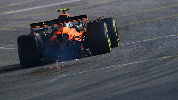 Lando Norris was disqualified for excessive plank wear after the Las Vegas track was "too bumpy". 