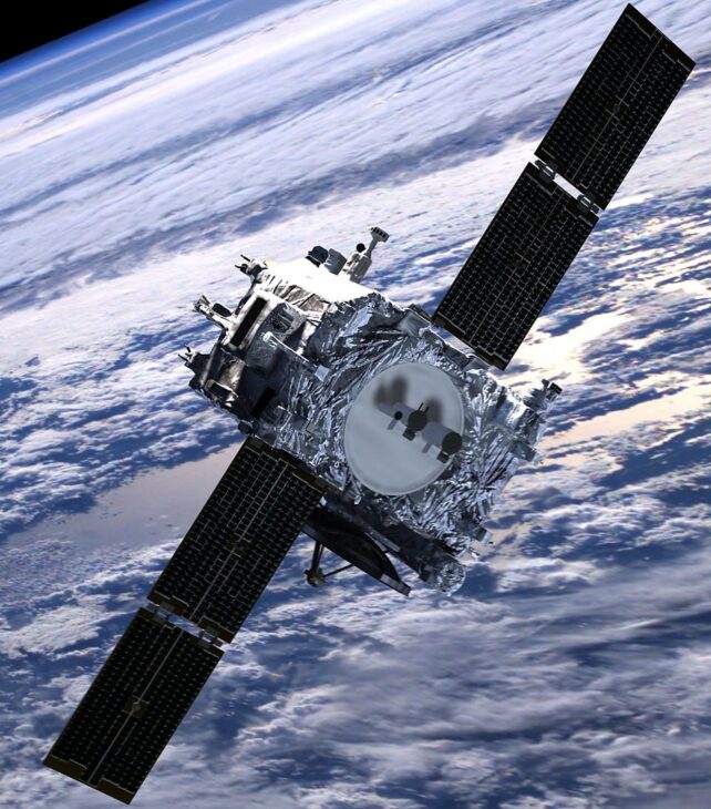 A satellite in space