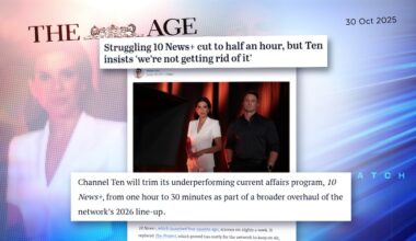 Ten+ minus 30 - Media Watch