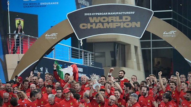 Ferrari celebrated the 2025 WEC championship in Bahrain.