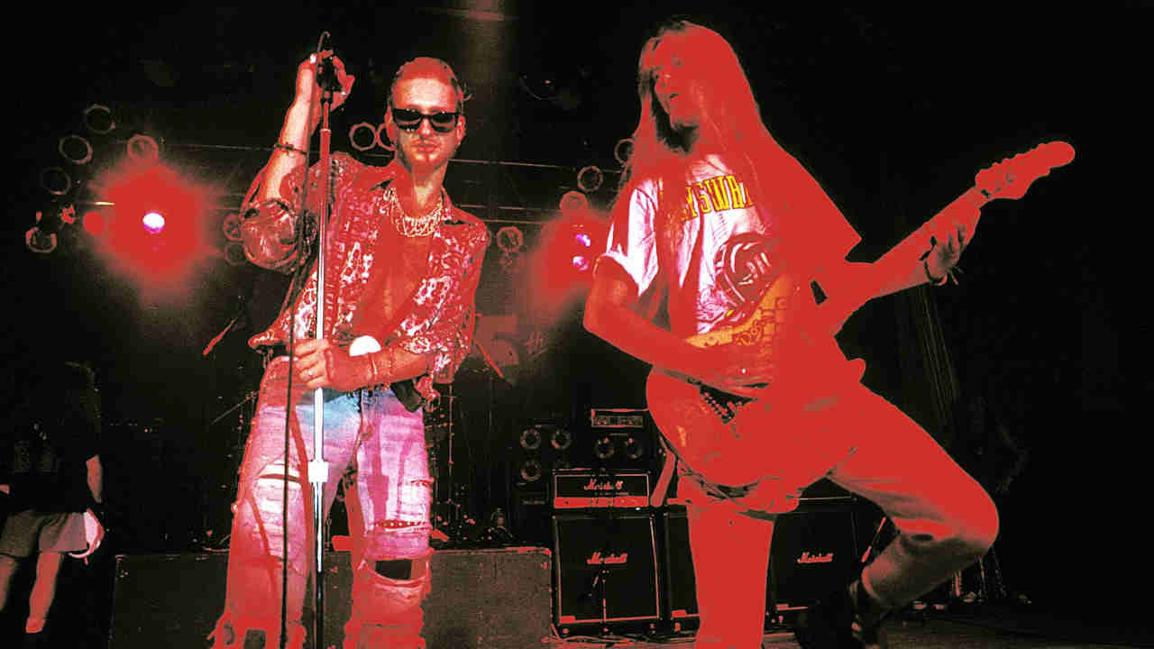 Alice In Chains performing onstage in the early 1990s