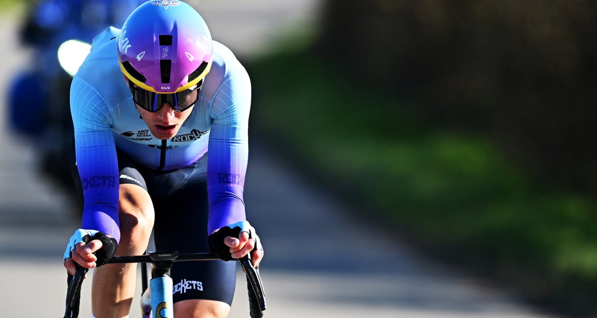 Hartthijs de Vries of Team Unibet Tietema Rockets in the breakaway during Classic Brugge-De Panne 2025 (Photo: Luc Claessen/Getty Images)