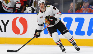EDMONTON, CANADA - NOVEMBER 1: Frank Nazar #91 of the Chicago Blackhawks in action during the game against the Edmonton Oilers at Rogers Place on November 1, 2025, in Edmonton, Alberta, Canada. (Photo by Andy Devlin/NHLI via Getty Images)