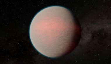 Mini-Neptunes like the one in this illustration are the most common type of exoplanet. Slightly smaller than Neptune, these worlds were thought to be magma oceans with no solid surfaces. But new research shows that they may actually have rocky surfaces. Illustration credit: NASA/JPL-Caltech/R. Hurt (IPAC)