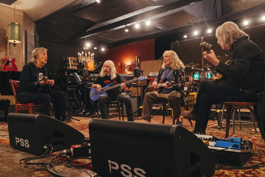 Paul McCartney and Spinal Tap in the rehearsal studio