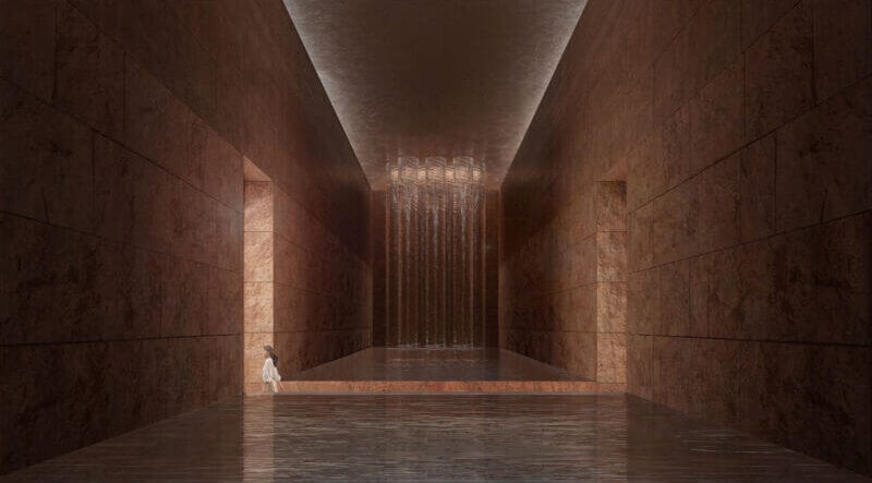 Visitors would immerse themselves in a cavernous chamber. 