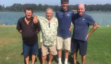 2025 Nambucca men's champions (from left) Scott Burley (B Grade), Andrew MacKinnon (C Grade), Ashton Herbert (Junior) and Graham Watson (A Grade).