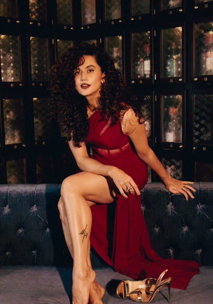 Taapsee Pannu Paints the Night Maroon Hot!