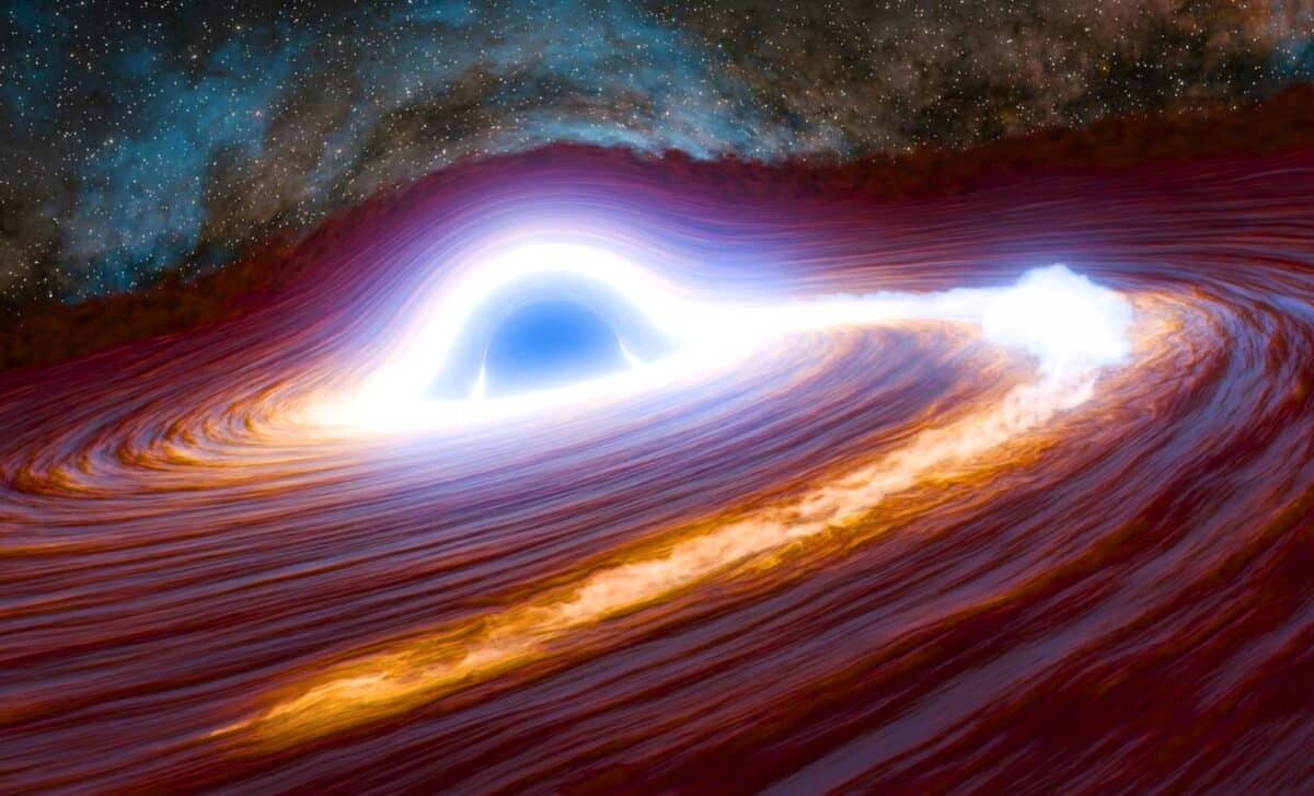 This Artist's Concept Depicts A Supermassive Black Hole In The Process Of Shredding A Massive Star