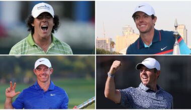 Four images of Rory McIlroy