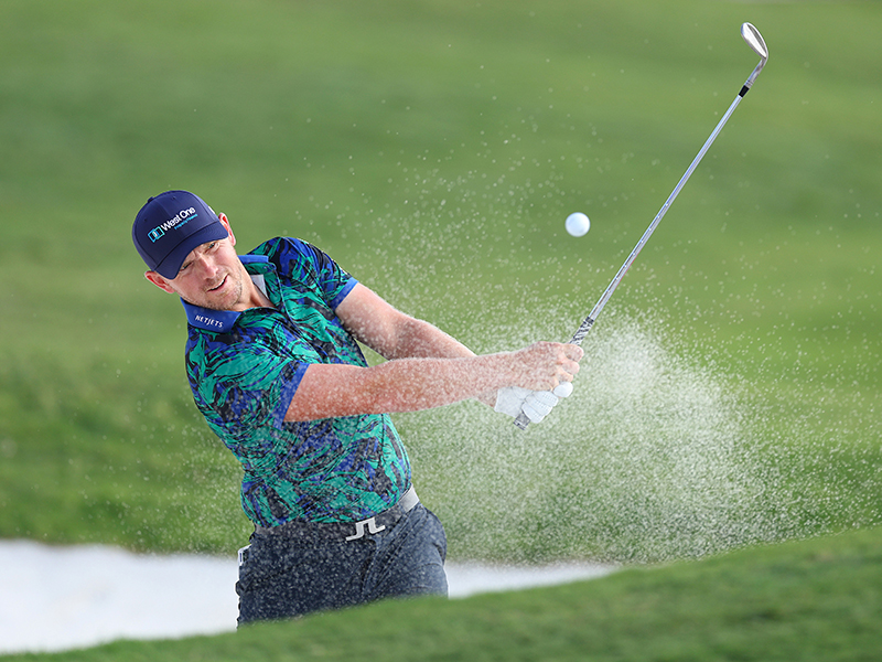 Matt Wallace playing a bunker shot
