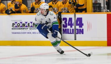 Canucks captain Quinn Hughes re-joins team in Nashville