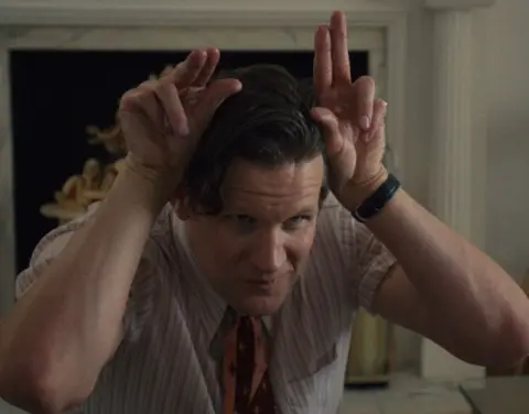 Sky UK Matt Smith as Bunny Munro in a shirt and tie 