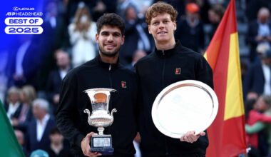 Carlos Alcaraz and Jannik Sinner, pictured above in Rome, met six times in 2025.