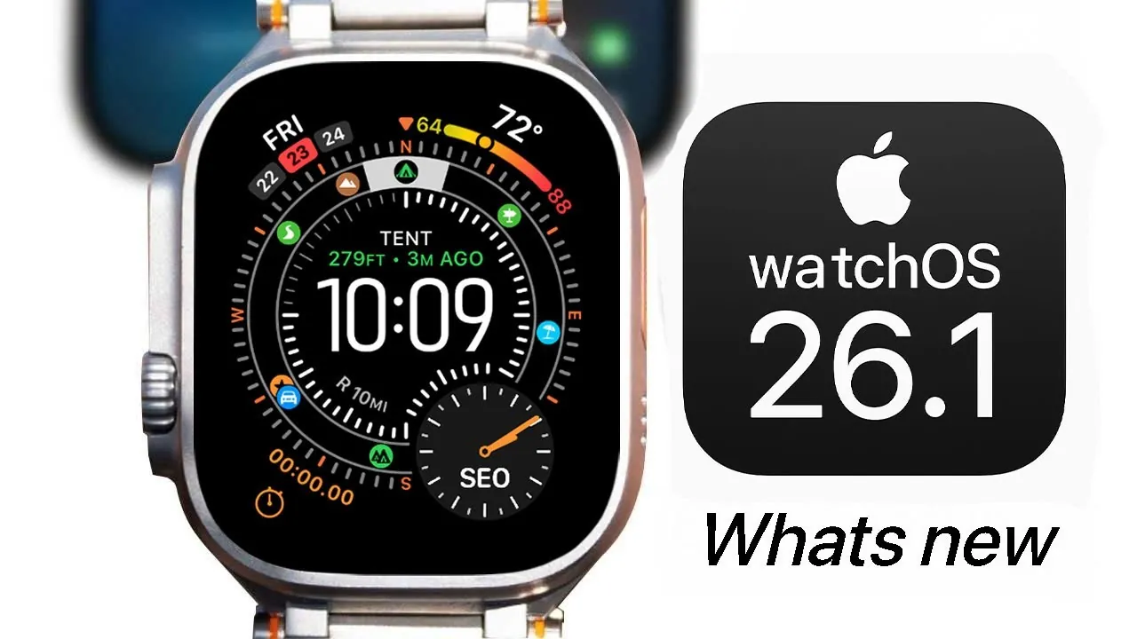 Apple Watch displaying custom workout options in the Fitness app after WatchOS 26.1 update