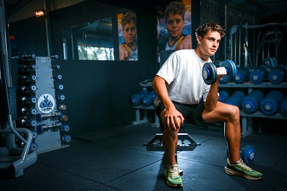 Sullivan Robey’s gruelling gym routine helped him emerge as a top AFL draft prospect.