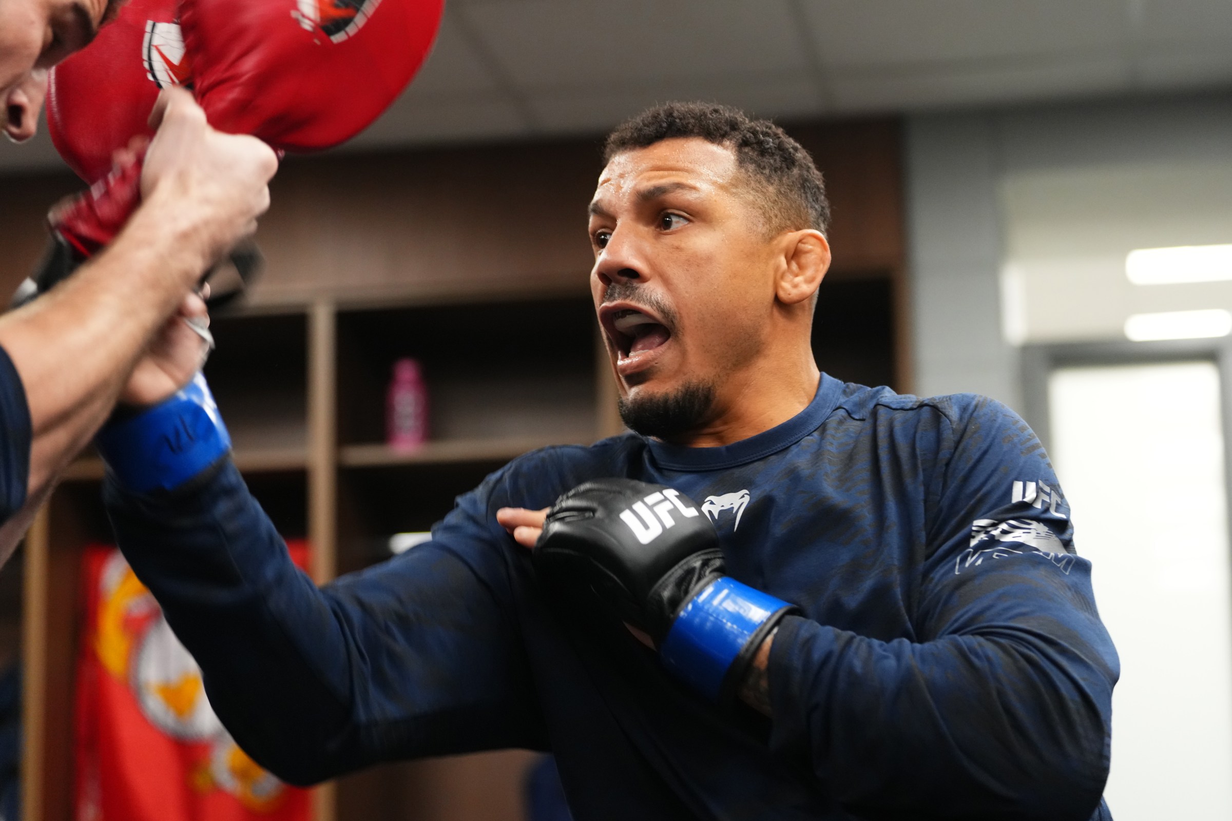 CHICAGO, ILLINOIS - AUGUST 16: Drakkar Klose warms up prior to his fight during the UFC 319 event at the United Center on August 16, 2025 in Chicago, Illinois. (Photo by Cooper Neill/Zuffa LLC)