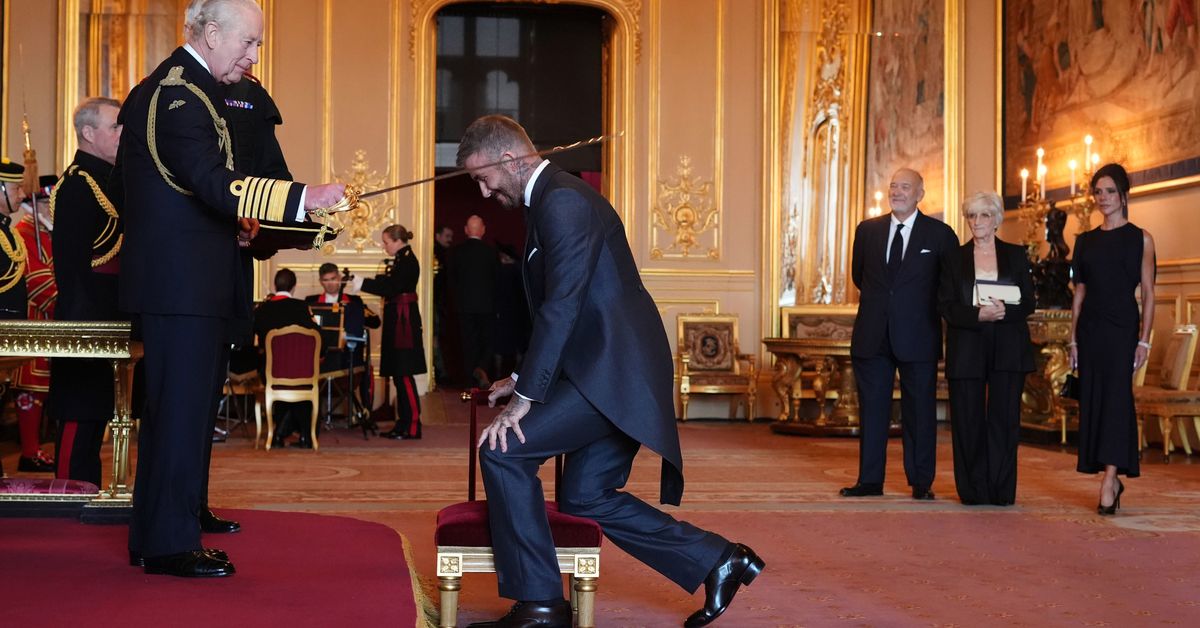 David Beckham gets his long-awaited knighthood from King Charles
