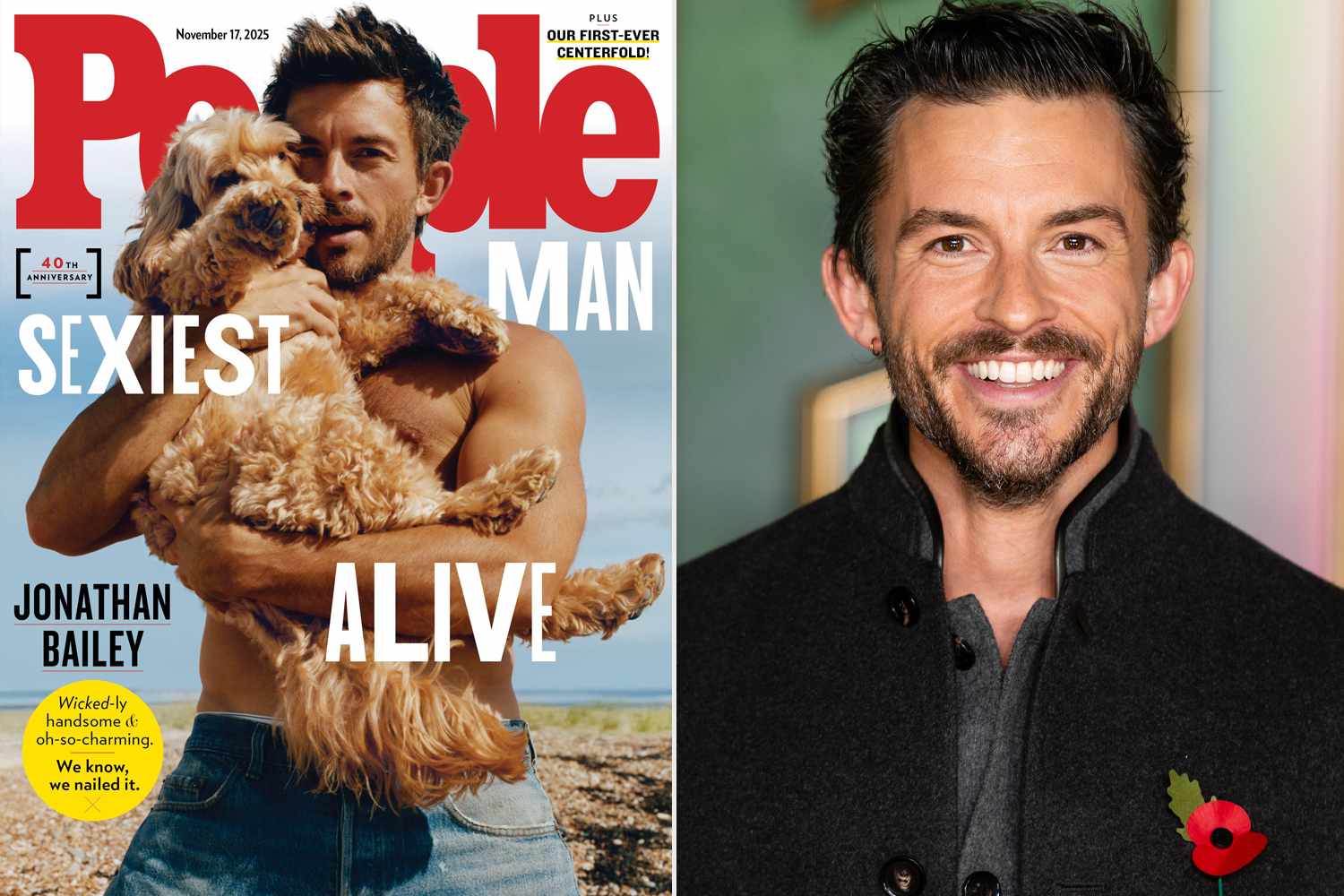 Jonathan Bailey Praises His 'Knockout' Sexiest Man Alive Cover Star, Dog Benson