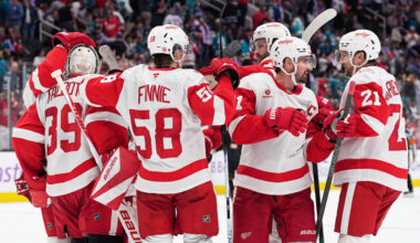 Red Wings recover, defeat Sharks in shootout