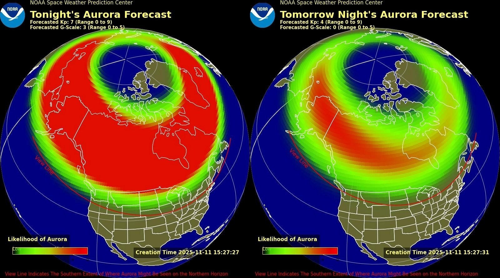 Noaa Aurora Forecast Nov 11 12