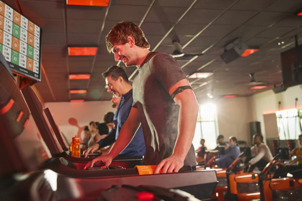 man on the treadmill inside an Orangetheory