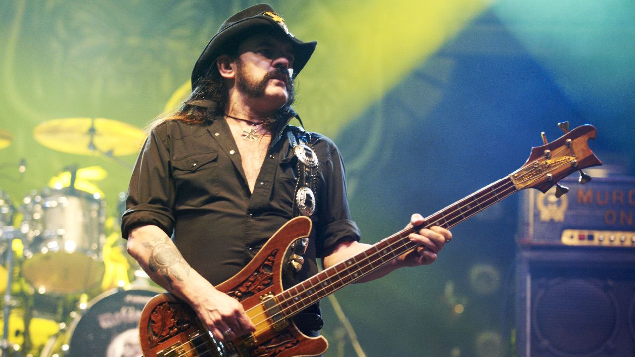 Lemmy Kilmister performing onstage with Mot&ouml;rhead in 2011