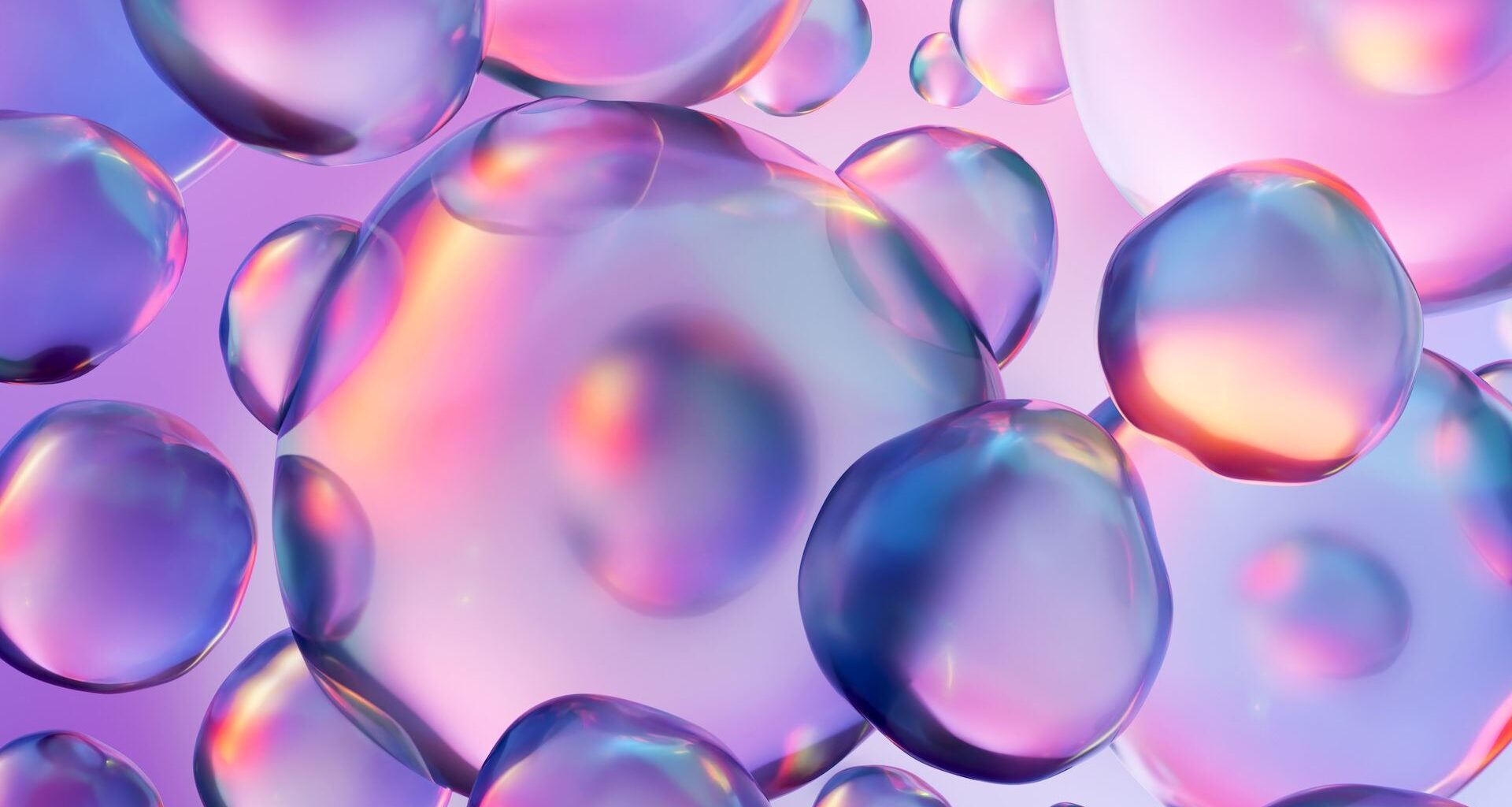 a 3D rendering of colorful bubble shapes