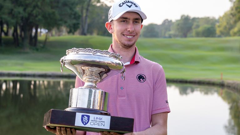 Tom McKibbin celebrates victory at the Hong Kong Open