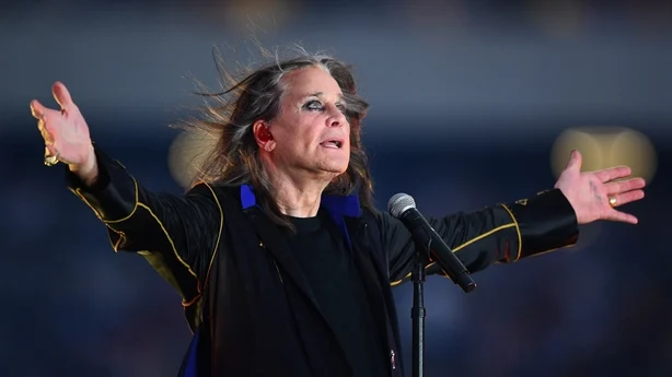 INGLEWOOD, CA - SEPTEMBER 08: Singer Ozzy Osbourne performs at halftime during the NFL game between the Buffalo Bills and the Los Angeles Rams on September 8, 2022, at SoFi Stadium in Inglewood, CA. (Photo by Brian Rothmuller/Icon Sportswire via Getty Images)