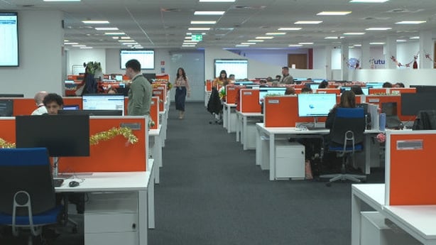 People sitting at desks in the My Future Fund Contact Centre 