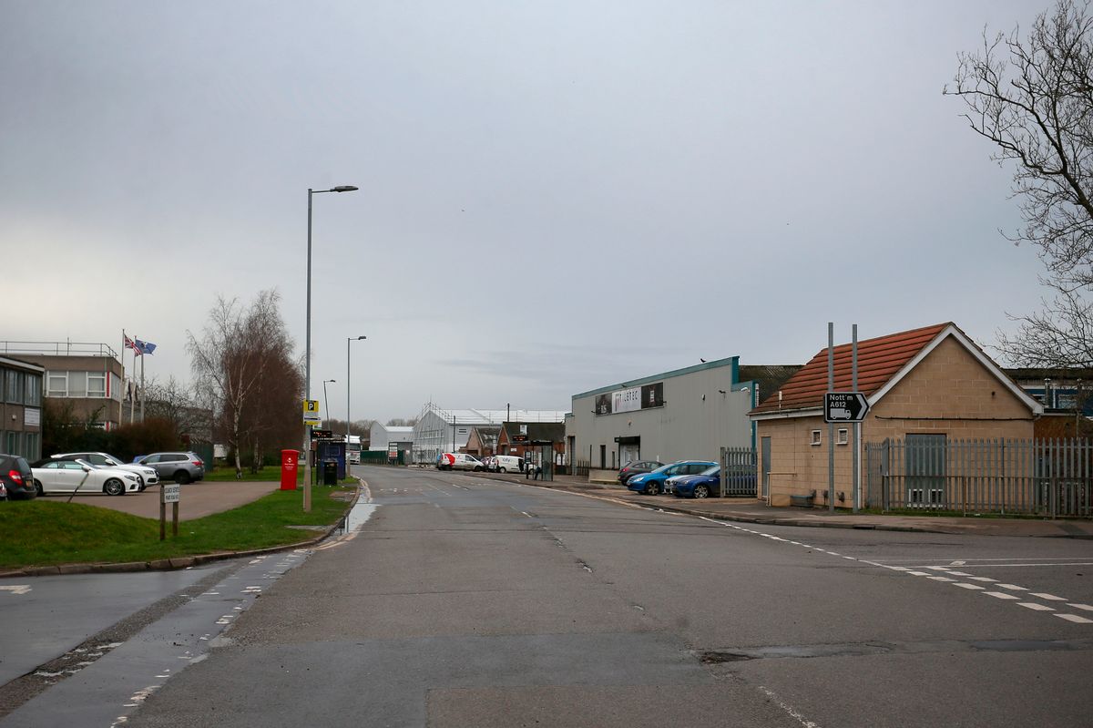 A view of Private Road No.2 in Colwick Estate, Nottingham.
