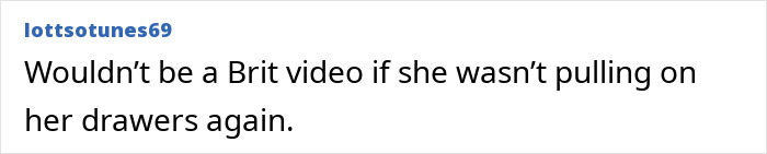 Screenshot of a social media comment about Britney Spears’ bikini slip and yacht kiss with a mystery man.