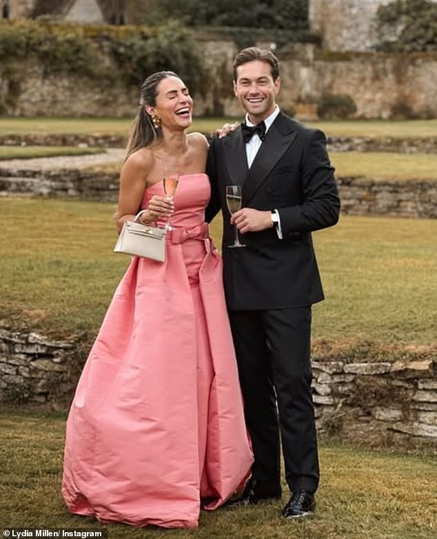 In 2012, Lydia and Ali begun their relationship. By December 2016 they were engaged, and in 2017, they were married at Aynhoe Park, Northamptonshire (pictured at a friend's wedding)