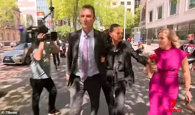Jo lashed out at a Sky News Australia reporter outside court