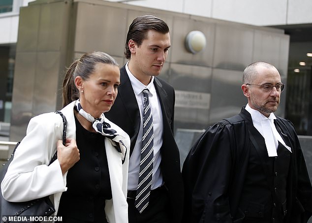 One thing that has deeply unsettled me is the way Jo Silvagni (left) has appeared to conduct herself since her son Tom's (centre) verdict. (Right: defence lawyer James Anderson)