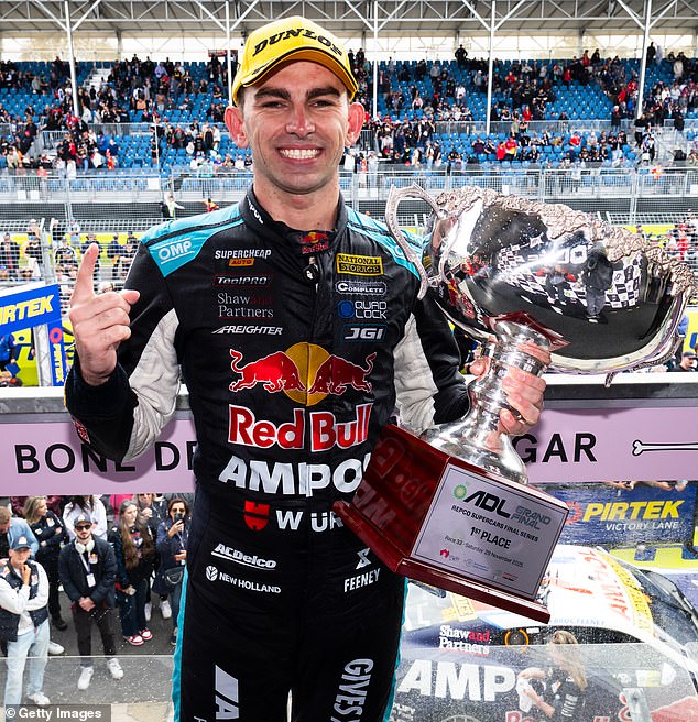 Maguire, 51, has always had an interest in Supercars - and now he has teamed up with rising star Broc Feeney (pictured) in a mentor role