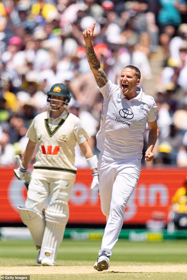 Lehmann's call comes after a shocking wicket produced another lopsided contest as England beat Australia inside two days in Melbourne (pictured, England star Brydon Carse)
