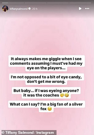 Salmond did not reveal the names of the coaches that she had a crush on