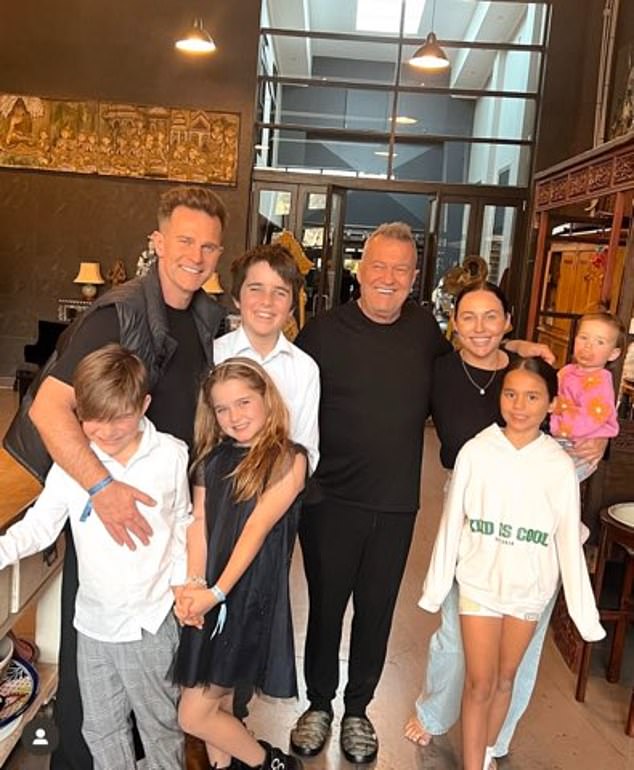 Ms Carroll is pictured with her father Jimmy Barnes and half-brother, Today Extra host David Campbell