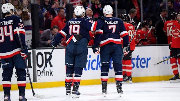 The Tkachuk brothers are a powerhouse on the USA side. 