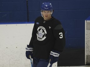 Toronto Maple Leafs defenceman Henry Thrun at practice in Toronto earlier this year.