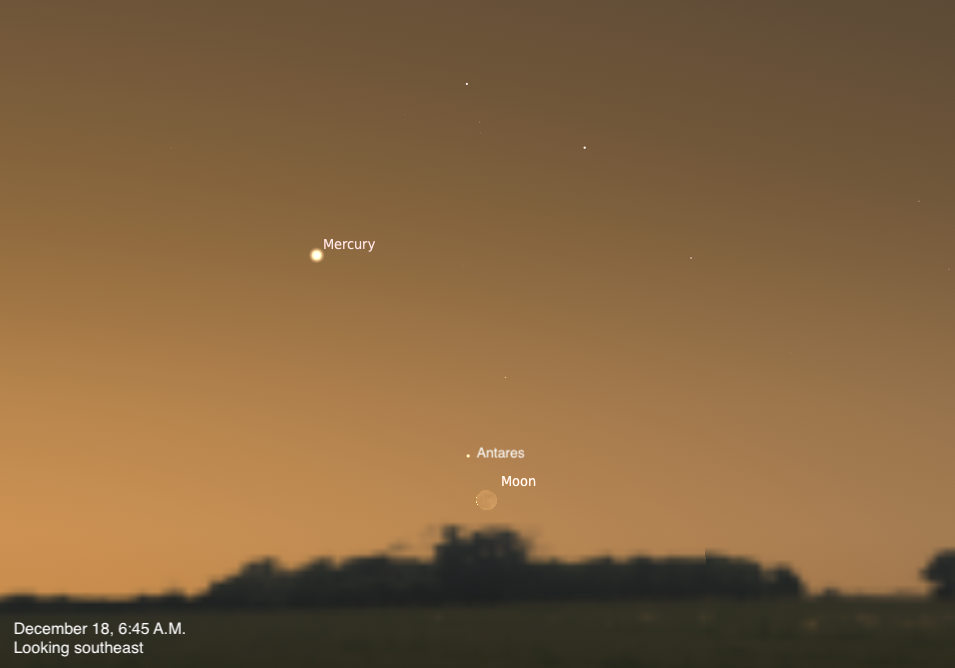 The Sky Today on Thursday, December 18: Mercury on the move