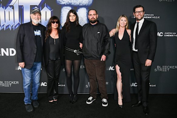 From left: Rob Reiner, Michele Singer Reiner, Romy Reiner, Nick Reiner, Maria Gilfillan and Jake Reiner at the premiere of Spinal Tap II: The End Continues, in September.