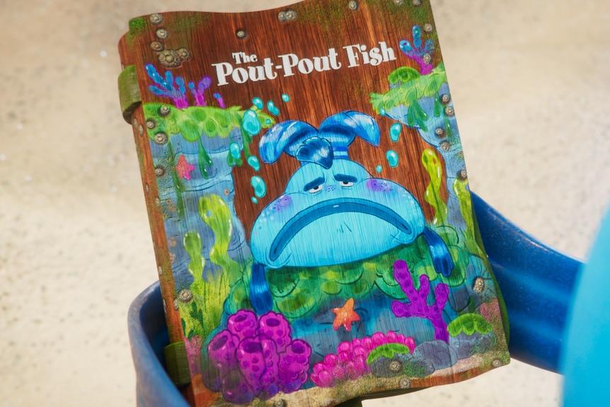 An animated illustration of a book called The Pout-Pout Fish