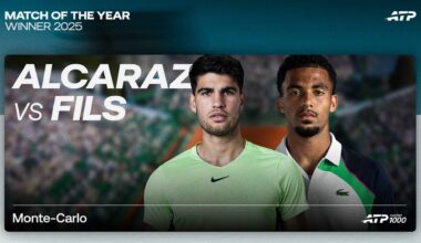 Carlos Alcaraz and Arthur Fils' clash in Monte-Carlo was voted the 2025 ATP Tour Match of the Year.