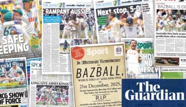 ‘RIP’: Australian media revels in ‘deeply lamented’ death of Bazball after Ashes woe | Ashes 2025-26