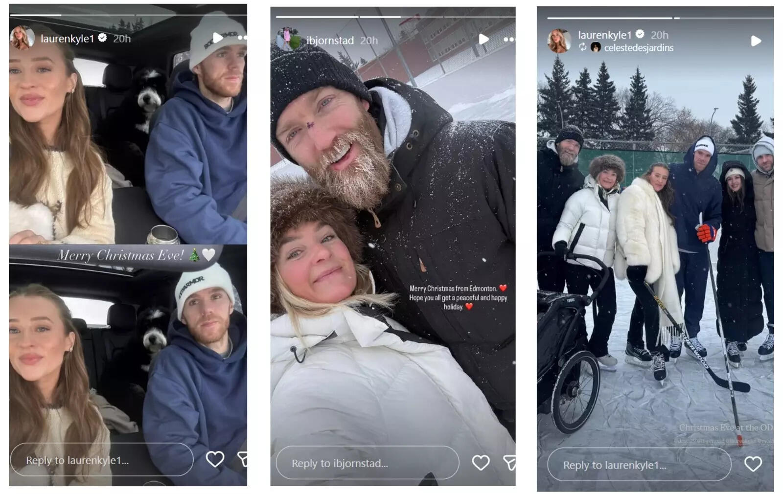 Connor McDavid, Leon Draisaitl, and Mattias Ekholm enjoy Christmas Eve ODR skate