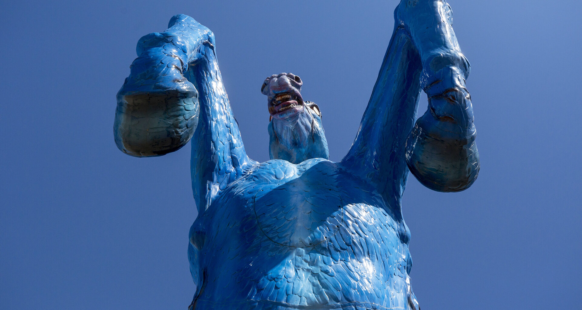 Who keeps Blucifer’s eyes red and blue body shining? 