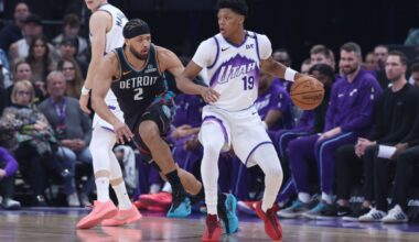 Jazz's Ace Bailey exits win vs. Pistons with left hip strain